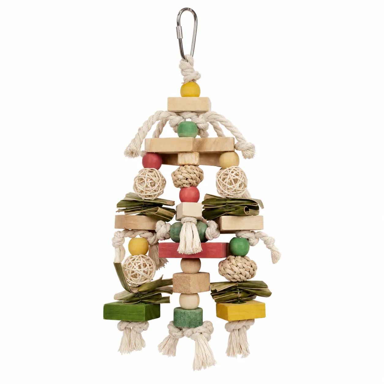 Wood Block and Rattan Chew Hanger
