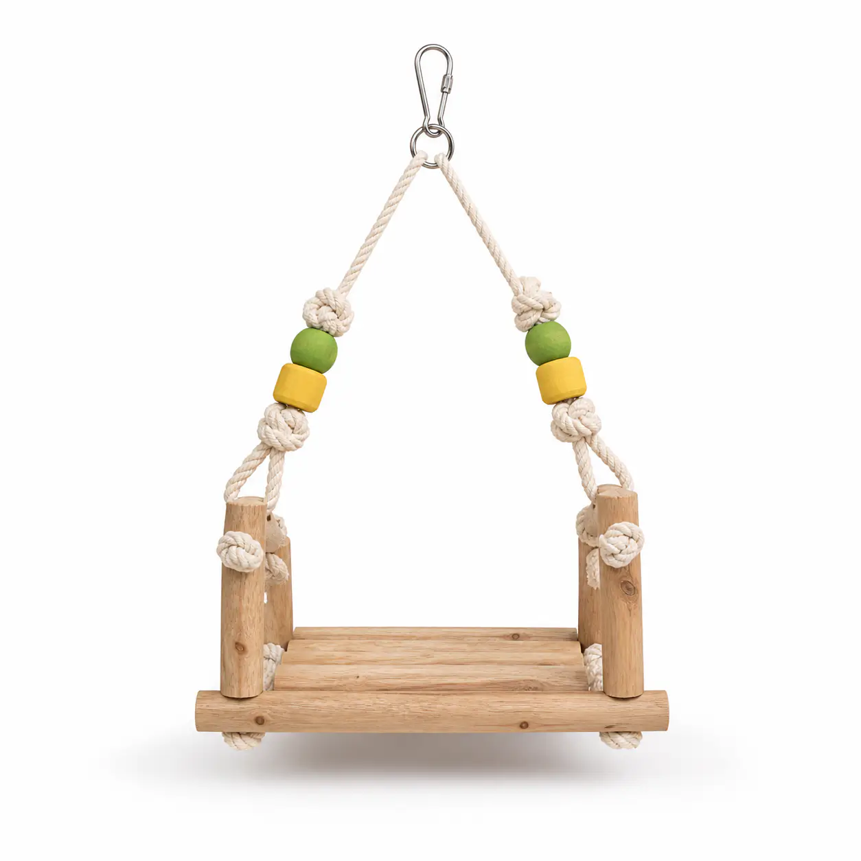 Natural Wood Parrot Swing Platform | 365ParrotJoy